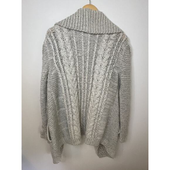 YIGAL AZROUEL Chunky Knit Merino Draped Front Cardi Sweater Women S OVERSIZE - Picture 4 of 15